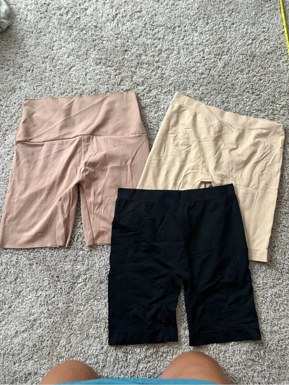 3-Pack Seamless Slip Shorts in Black, Beige, Blush